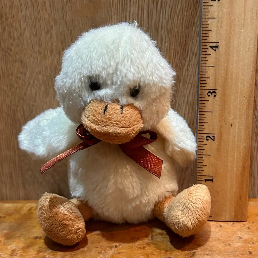 EASTER DUCK 5” YELLOW CHICK Plush Stuffed Soft Toy brown Bow